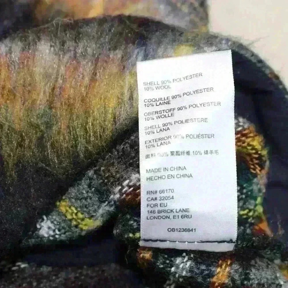 URBAN OUTFITTERS UO Y2K Wool Fitted Mini Skirt Yellow & Black Plaid Zip Women XS - Picture 6 of 11